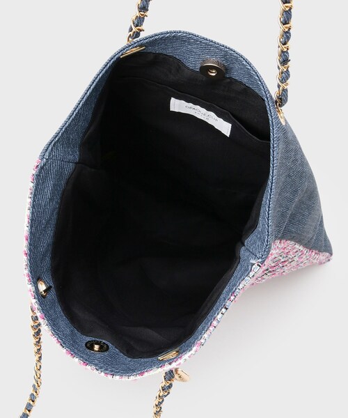 OPAQUE.CLIP（オペークドットクリップ）の「ツイードコンビチェーンショルダートートバッグ【A4サイズ対応】（トートバッグ・レディース・ピンク系/ブラック・00）」の16枚目の写真