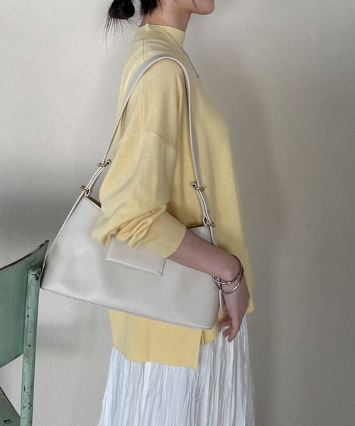 Doux archives（ドゥアルシーヴ）の「ハイネックサイドスリットニットプルオーバー（ニット/セーター・レディース・オフホワイト/シルバーグレー/イエロー・FREE）」の12枚目の写真