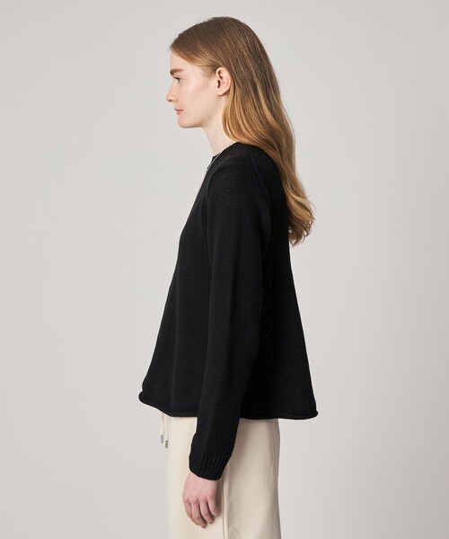 Steven Alan（スティーブンアラン）の「＜Steven Alan＞コットン シルク フレア ニット（ニット/セーター・レディース・ブラック/ベージュ・FREE）」の6枚目の写真