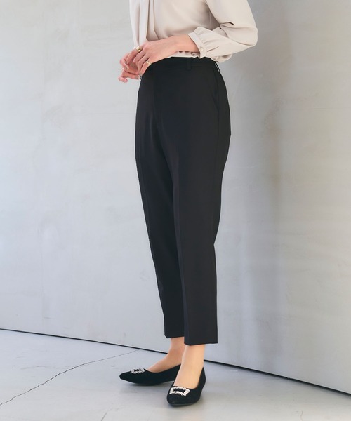 CROSS FUNCTION(クロスファンクション)の「《洗える・シワになりにくい》正解テーパードパンツ 5サイズ展開【CROSS FUNCTION/クロスファンクション】(スラックス・レディース・ネイビー/ブラック/ライトベージュ・7号/9号/11号/13号/15号)」の7枚目の写真