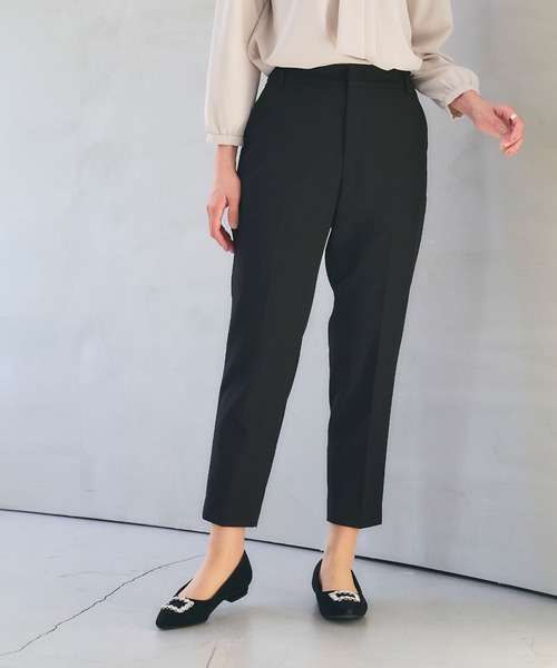 CROSS FUNCTION(クロスファンクション)の「《洗える・シワになりにくい》正解テーパードパンツ 5サイズ展開【CROSS FUNCTION/クロスファンクション】(スラックス・レディース・ネイビー/ブラック/ライトベージュ・7号/9号/11号/13号/15号)」の6枚目の写真