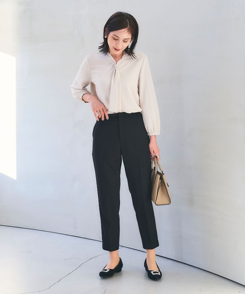 CROSS FUNCTION(クロスファンクション)の「《洗える・シワになりにくい》正解テーパードパンツ 5サイズ展開【CROSS FUNCTION/クロスファンクション】(スラックス・レディース・ネイビー/ブラック/ライトベージュ・7号/9号/11号/13号/15号)」の9枚目の写真