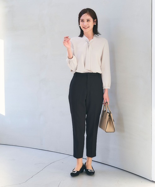 CROSS FUNCTION(クロスファンクション)の「《洗える・シワになりにくい》正解テーパードパンツ 5サイズ展開【CROSS FUNCTION/クロスファンクション】(スラックス・レディース・ネイビー/ブラック/ライトベージュ・7号/9号/11号/13号/15号)」の10枚目の写真