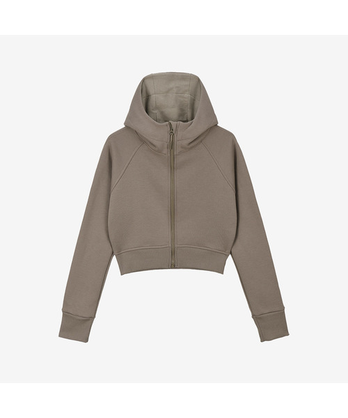 CONCHWEAR（コンチウェア）の「クロップ起毛フードジップアップ (5色)（ジャージ・レディース・ブラック/オリーブ/ブラウン/ライトグレー/ブルー・SMALL/MEDIUM）」の3枚目の写真