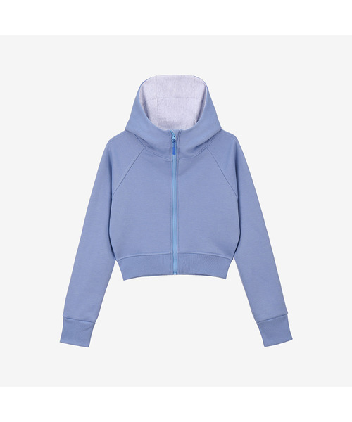 CONCHWEAR（コンチウェア）の「クロップ起毛フードジップアップ (5色)（ジャージ・レディース・ブラック/オリーブ/ブラウン/ライトグレー/ブルー・SMALL/MEDIUM）」の5枚目の写真