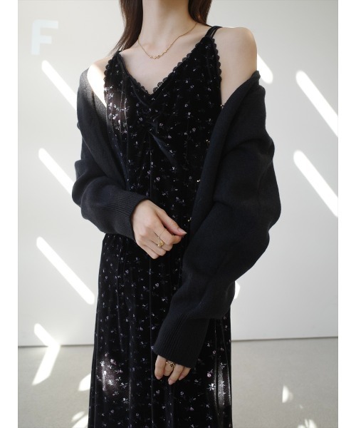 amel（エイメル）の「フラワーエンボスベルベットキャミドレス / ブラック（ワンピース・レディース・ブラック・FREE）」の20枚目の写真