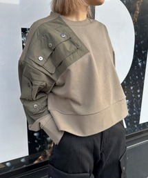 G-STAR | Heritage Hardware Loose Cropped Sweater/異素材ミックスオーバーサイズルーズクロップドスウェット/トレーナー(スウェット)