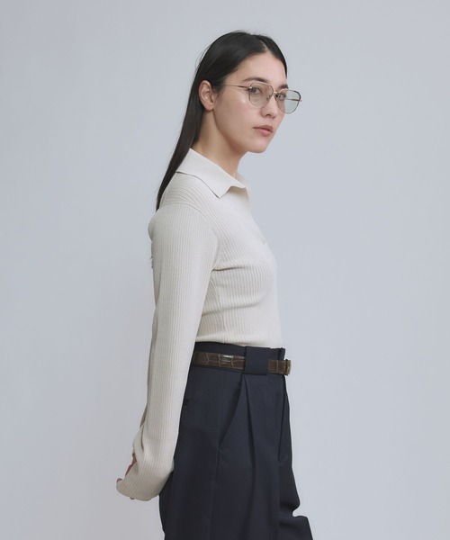 Chaos（カオス）の「Chaos(カオス)/エレルニットポロプルオーバー（ニット/セーター・レディース・アイボリー/ネイビー・FREE）」の12枚目の写真