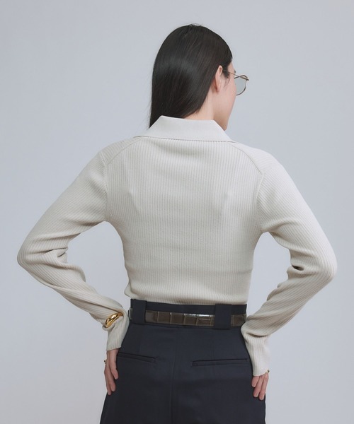 Chaos（カオス）の「Chaos(カオス)/エレルニットポロプルオーバー（ニット/セーター・レディース・アイボリー/ネイビー・FREE）」の13枚目の写真