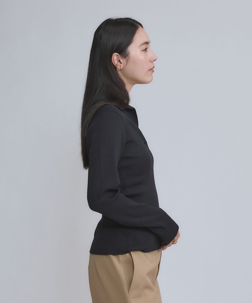 Chaos（カオス）の「Chaos(カオス)/エレルニットポロプルオーバー（ニット/セーター・レディース・アイボリー/ネイビー・FREE）」の7枚目の写真