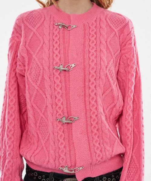WISH FOR EVER(ウィッシュフォーエバー)の「【 3color / 3size 】FIREMAN CABLE KNIT CARDIGAN / ファイヤーマンケーブルニットカーディガン(カーディガン/ボレロ・メンズ・ブラック/ピンク/カーキ・MEDIUM/LARGE/SMALL)」の19枚目の写真
