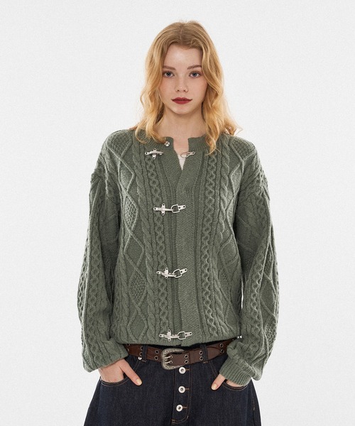 3color / 3size 】FIREMAN CABLE KNIT CARDIGAN / ファイヤーマン