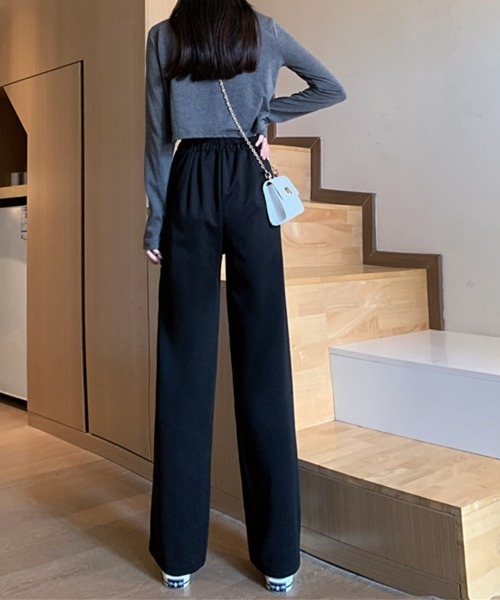Flugge（フラッジー）の「ストレートタックスラックスパンツ（スラックス・レディース・ブラウン/ブラック・LARGE/MEDIUM）」の3枚目の写真