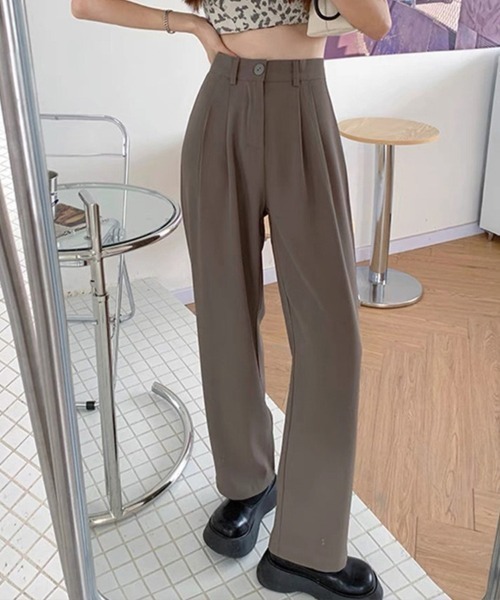 Flugge（フラッジー）の「ストレートタックスラックスパンツ（スラックス・レディース・ブラウン/ブラック・LARGE/MEDIUM）」の7枚目の写真