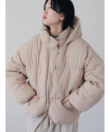 Samansa Mos2 blue | 裾ラウンド中綿ブルゾン(ブルゾン)