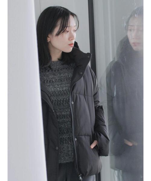 Samansa Mos2 blue（サマンサモスモスブルー）の「裾ラウンド中綿ブルゾン（ブルゾン・レディース・キナリ/ライトベージュ/ブラック・F）」の7枚目の写真