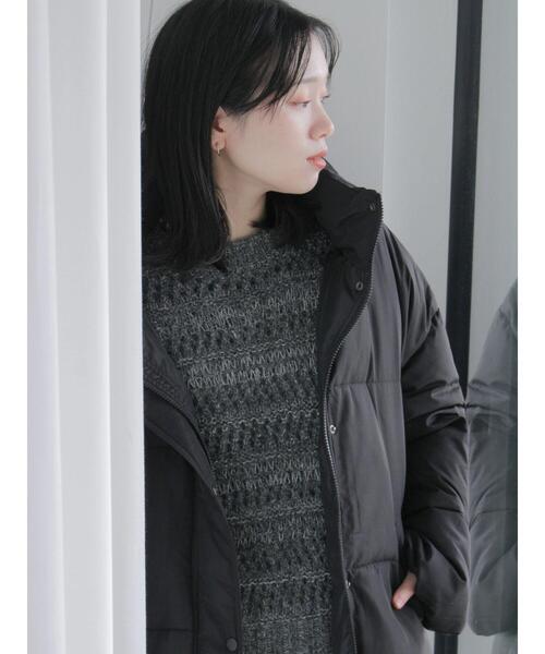 Samansa Mos2 blue（サマンサモスモスブルー）の「裾ラウンド中綿ブルゾン（ブルゾン・レディース・キナリ/ライトベージュ/ブラック・F）」の8枚目の写真