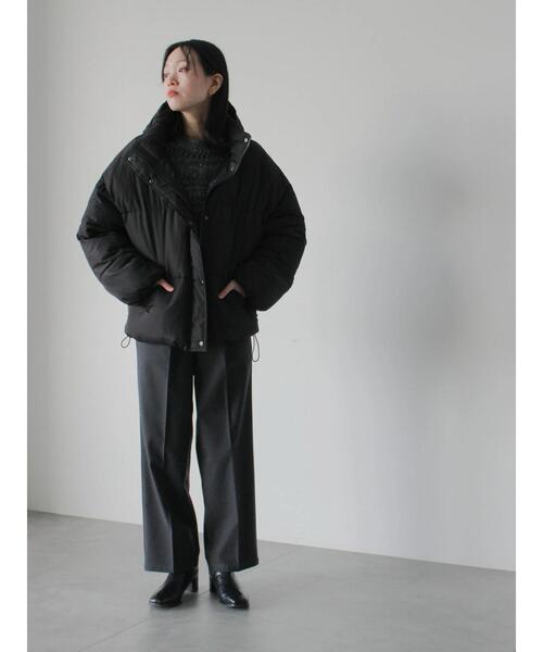 Samansa Mos2 blue（サマンサモスモスブルー）の「裾ラウンド中綿ブルゾン（ブルゾン・レディース・キナリ/ライトベージュ/ブラック・F）」の9枚目の写真