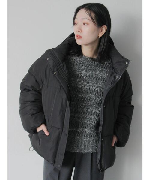 Samansa Mos2 blue（サマンサモスモスブルー）の「裾ラウンド中綿ブルゾン（ブルゾン・レディース・キナリ/ライトベージュ/ブラック・F）」の13枚目の写真