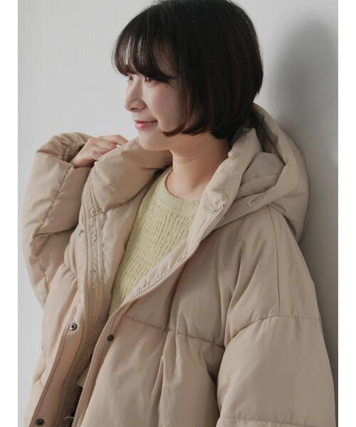 Samansa Mos2 blue（サマンサモスモスブルー）の「裾ラウンド中綿ブルゾン（ブルゾン・レディース・キナリ/ライトベージュ/ブラック・F）」の14枚目の写真