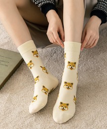 almo（アルモ）の「総柄ソックス　アニマルソックス(BL)（ソックス/靴下）」