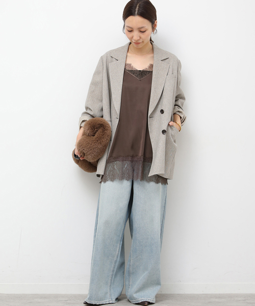 JOURNAL STANDARD relume(ジャーナルスタンダード レリューム)の「《追加》サテンレースキャミチュニック(キャミソール・レディース・ブラック/ブラウン・FREE)」の14枚目の写真