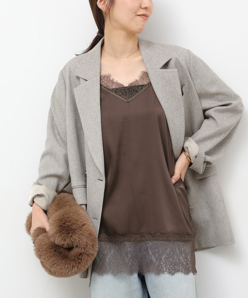 JOURNAL STANDARD relume(ジャーナルスタンダード レリューム)の「《追加》サテンレースキャミチュニック(キャミソール・レディース・ブラック/ブラウン・FREE)」の17枚目の写真