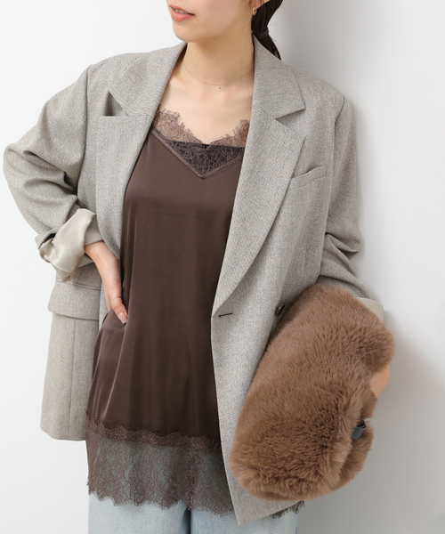 JOURNAL STANDARD relume(ジャーナルスタンダード レリューム)の「《追加》サテンレースキャミチュニック(キャミソール・レディース・ブラック/ブラウン・FREE)」の19枚目の写真