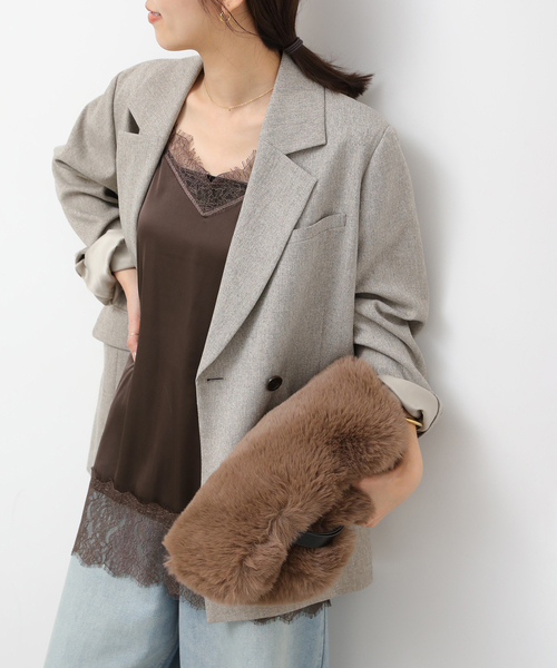 JOURNAL STANDARD relume(ジャーナルスタンダード レリューム)の「《追加》サテンレースキャミチュニック(キャミソール・レディース・ブラック/ブラウン・FREE)」の20枚目の写真