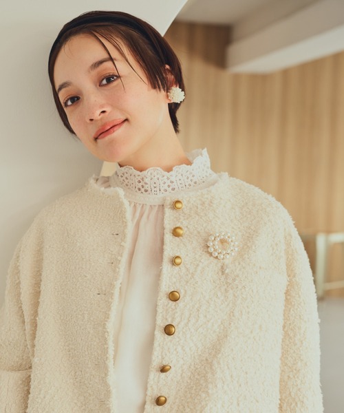 PUAL CE CIN(ピュアルセシン)の「ダブルパールブローチ(ブローチ/コサージュ・レディース・オフホワイト・FREE)」の7枚目の写真