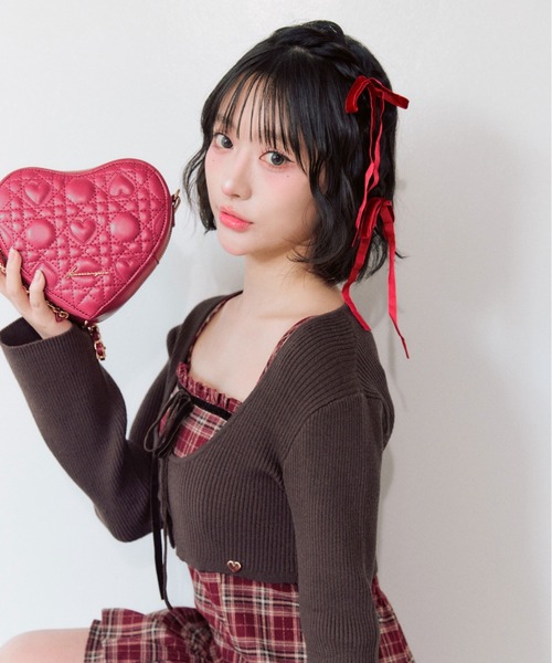 OLIVE des OLIVE（オリーブデオリーブ）の「フリルティアードワンピースとカーデのセット（ワンピース・レディース・チャコール/ブラック系/ボルドー/ブラウン・FREE）」の13枚目の写真