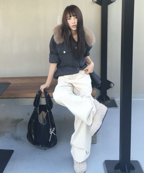 BUTTON UP（ボタンアップ）の「シグネチャーコーデュロイワイドパンツ起毛ver.(クリーム)（その他パンツ・レディース・その他・S/M/L）」の8枚目の写真