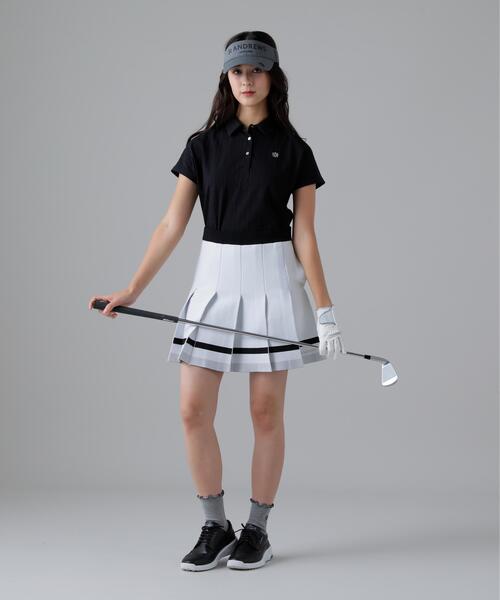 St ANDREWS（セントアンドリュース）の「縄柄リンクス半袖シャツ (WOMENS)（ポロシャツ・レディース・ブラック/ホワイト/ピンク・M/S/L）」の5枚目の写真