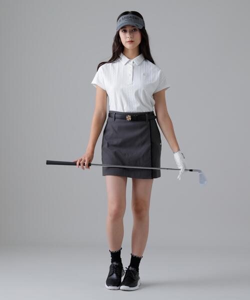 St ANDREWS（セントアンドリュース）の「縄柄リンクス半袖シャツ (WOMENS)（ポロシャツ・レディース・ブラック/ホワイト/ピンク・M/S/L）」の11枚目の写真