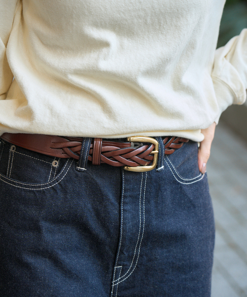 FRAMeWORK(フレームワーク)の「TORY LEATHER/トリーレザー 11/4BRAIDED ベルト(ベルト・レディース・ブラウン/ブラック・FREE)」の2枚目の写真