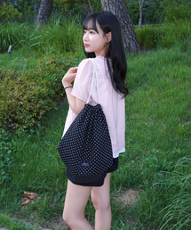 ROIDESROIS（ロワデロワ）の「スウィートドットストリングジムバッグ（ブラック）（バックパック/リュック）」