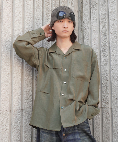 JIEDA(ジエダ)の「JieDa / ジエダ HAND STITCH OPEN COLLAR SHIRT(シャツ/ブラウス・メンズ・グレー/チャコールグレー・2)」の2枚目の写真