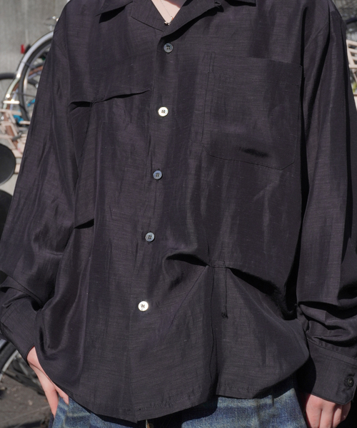 JIEDA(ジエダ)の「JieDa / ジエダ HAND STITCH OPEN COLLAR SHIRT(シャツ/ブラウス・メンズ・グレー/チャコールグレー・2)」の9枚目の写真