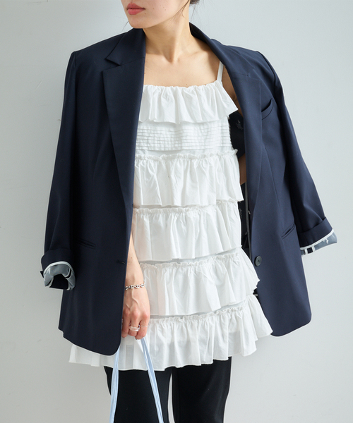 U by SPICK&SPAN（ユーバイスピックアンドスパン）の「ギャザーボリュームミニワンピース（ワンピース・レディース・ホワイト・FREE）」の2枚目の写真