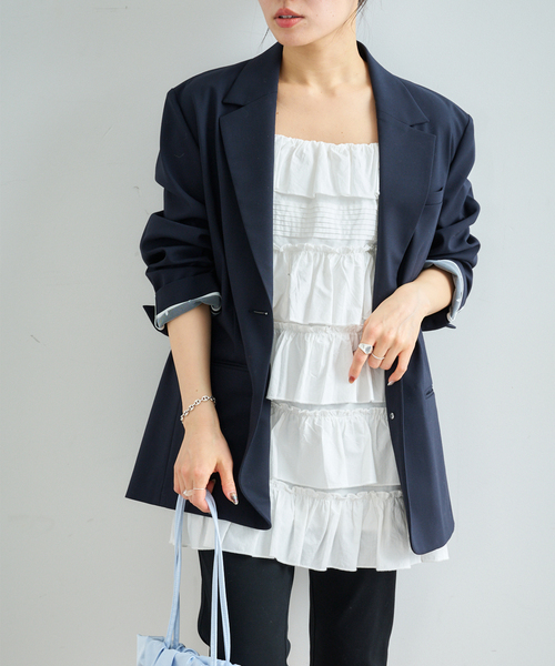 U by SPICK&SPAN（ユーバイスピックアンドスパン）の「ギャザーボリュームミニワンピース（ワンピース・レディース・ホワイト・FREE）」の3枚目の写真