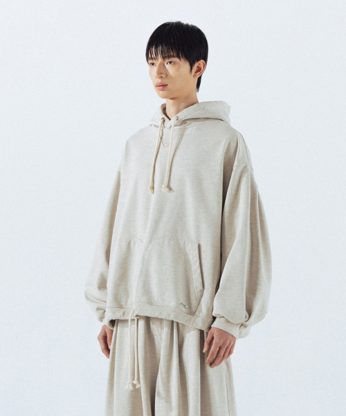 ANGLAN(アングラン)の「Double Valley Tuck Sweat Hoodie - Oatmeal(パーカー・メンズ・その他・FREE)」の5枚目の写真