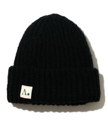 THE-ABON（エイボン）の「ミラーロングリブビーニー ブラック（ニットキャップ/ビーニー）」