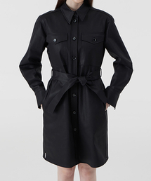 VOYONN（ボヨン）の「コーティングブラックジーンズアウター型シャツワンピース025（ワンピース）」