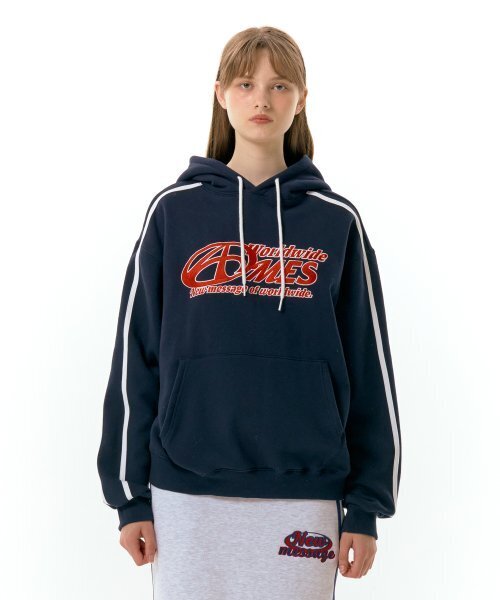 AMESWORLDWIDE(アメスワールドワイド)の「SYMBOL LOGO EMBROIDERY HOODIE NAVY (AM2DFUM408A)(パーカー・メンズ・その他・L/M)」の2枚目の写真