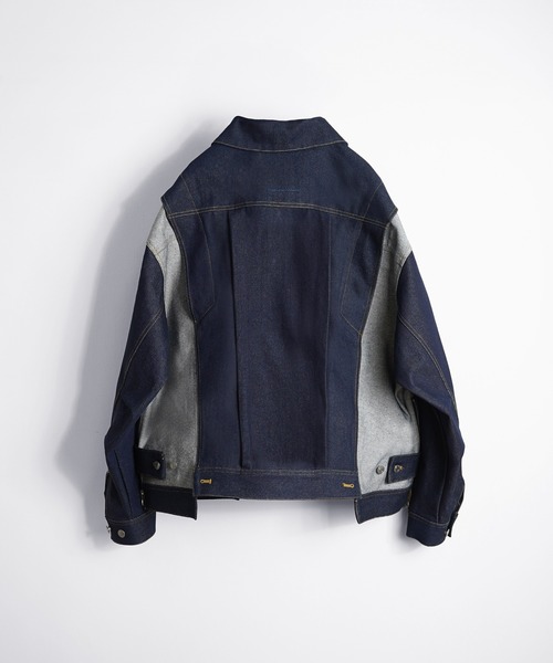 SeeSew(シーソー)の「【UNISEX】OVERSPEC DENIM JACKET/オーバースペックデニムGジャン(デニムジャケット・メンズ・ブラック/ネイビー/ブルー・M/L)」の9枚目の写真