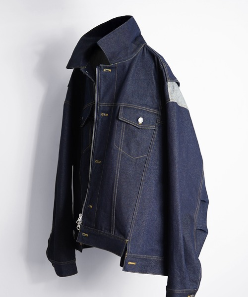 SeeSew(シーソー)の「【UNISEX】OVERSPEC DENIM JACKET/オーバースペックデニムGジャン(デニムジャケット・メンズ・ブラック/ネイビー/ブルー・M/L)」の10枚目の写真