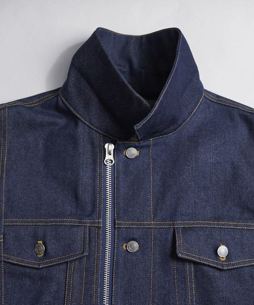 SeeSew(シーソー)の「【UNISEX】OVERSPEC DENIM JACKET/オーバースペックデニムGジャン(デニムジャケット・メンズ・ブラック/ネイビー/ブルー・M/L)」の11枚目の写真