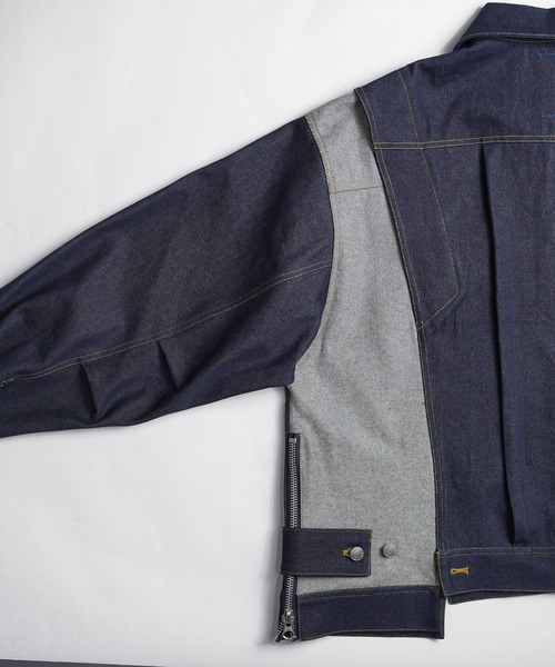SeeSew(シーソー)の「【UNISEX】OVERSPEC DENIM JACKET/オーバースペックデニムGジャン(デニムジャケット・メンズ・ブラック/ネイビー/ブルー・M/L)」の14枚目の写真