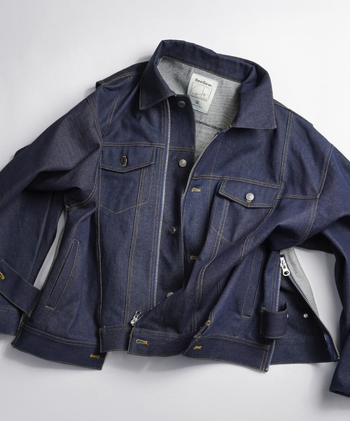 SeeSew(シーソー)の「【UNISEX】OVERSPEC DENIM JACKET/オーバースペックデニムGジャン(デニムジャケット・メンズ・ブラック/ネイビー/ブルー・M/L)」の13枚目の写真