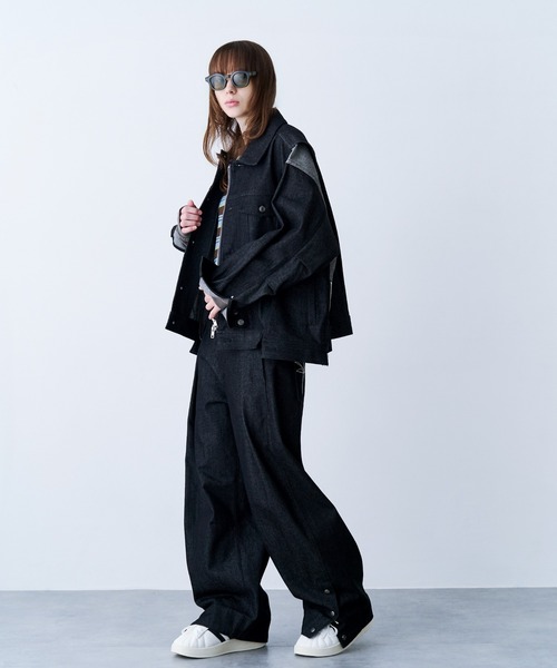 SeeSew(シーソー)の「【UNISEX】OVERSPEC DENIM JACKET/オーバースペックデニムGジャン(デニムジャケット・メンズ・ブラック/ネイビー/ブルー・M/L)」の22枚目の写真